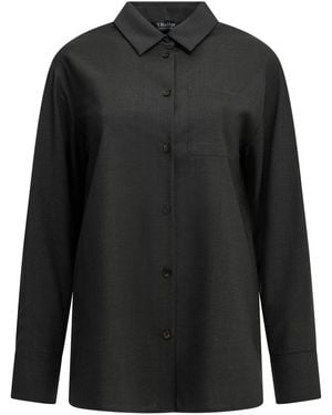 Max Mara Max Mara S Casual Shirt Made Of Virgin Wool - Black