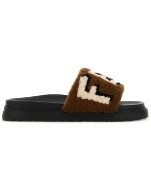 Fendi Shearling Slippers - Multicolor