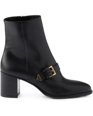 Prada Leather Booties - Black