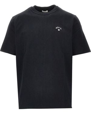 ARTEFACT Cotton Jersey T-Shirt With Embroidery - Black