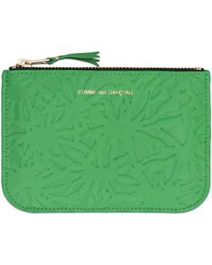 Comme des Garçons Small Leather Flat Pouch - Green
