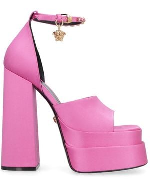 Versace Medusa Aevitas Satin Sandals - Pink