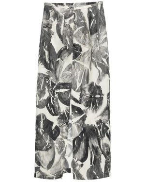 Alysi Silk Long Skirt - White