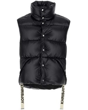 Khrisjoy Nylon Sleeveless Puff Shiny Down Jacket - Black