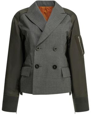 Sacai "X Nylon" Blazer - Black