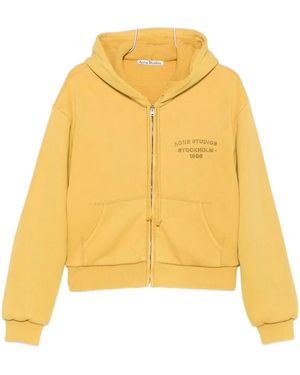 Acne Studios Logo Cotton Hoodie - Yellow