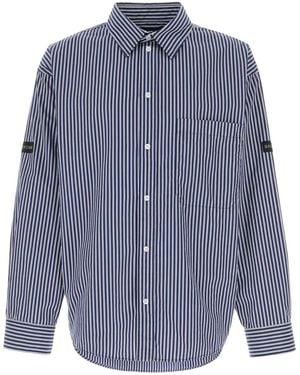 Balenciaga Embroidered Poplin Shirt - Blue