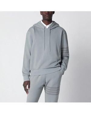 Thom Browne Cotton Hooded Sweatshirt - Gray