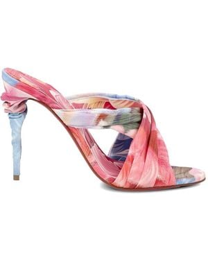 Christian Louboutin Affabula Peony Print Mules - Pink