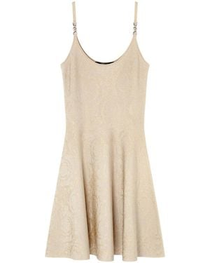 Versace Barocco Texture Short Dress - Natural