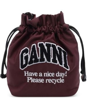 Ganni Nylon Pouch - Red
