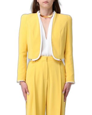 Elisabetta Franchi Bolero Jacket With Trim - Yellow