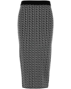 MICHAEL Michael Kors Embroidered Stretch Viscose Blend Skirt - Black