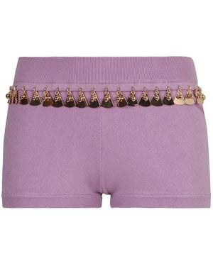 Rabanne Knitted Shorts - Purple