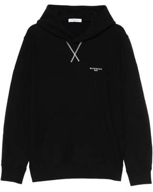 Givenchy Couture Seam Fleece Hoodie With Paris Embroidery - Black
