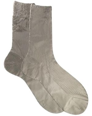 Maria La Rosa One Ribbed Laminated Socks - Gray