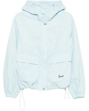 KENZO Hooded Logo-Embroidered Jacket - Blue