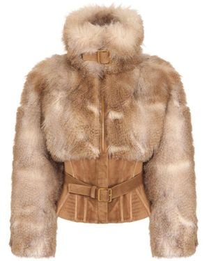 Elisabetta Franchi Wool Coat - Natural
