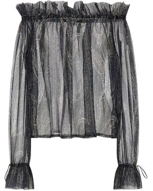 Saint Laurent Lurex Blouse - Black