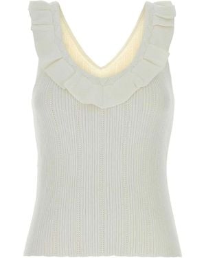Blumarine Top Scollov - White