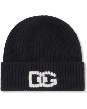 Dolce & Gabbana Dolce & Gabbana Knit Hat With Logo - Black