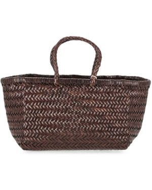 Dragon Diffusion Bamboo Triple Jump Small Basket Bag - Brown