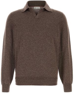 Brunello Cucinelli Melange Cashmere Jumper - Brown