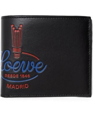 Loewe Crown Bifold Wallet - Black