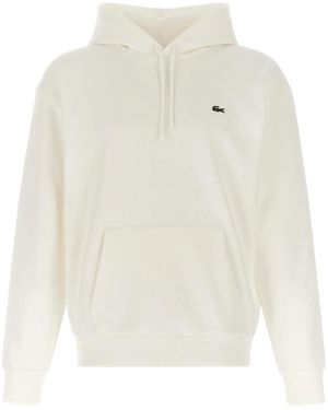 Lacoste Logo Patch Hoodie - White