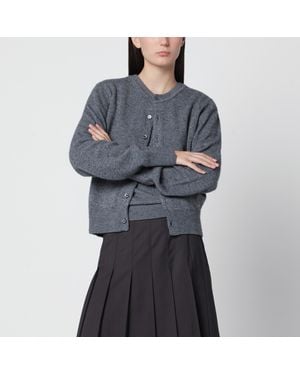 DUNST Charcoal V-Neck Cashmere Blend Sweater - Gray