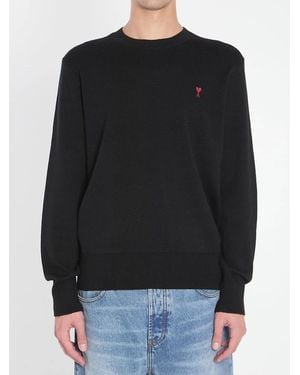 Ami Paris Wool Jumper - Black