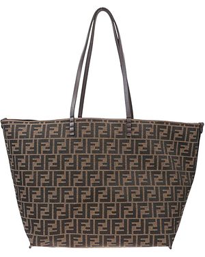 トートバッグ FENDI EMBROIDERED CHENILLE LARGE ROLL SHOPPING BAG Fendi Handbags in Blue | Lyst