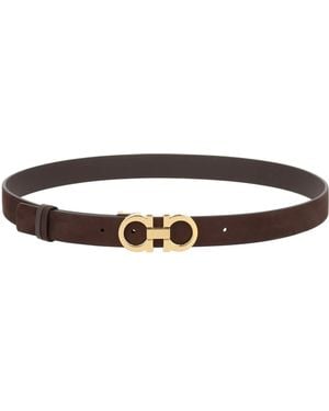 Ferragamo Dark Calf Belt - Brown