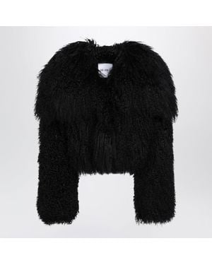 The Attico Cropped Bomber Jacket - Black