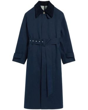 Ami Paris Waterproof Coat With Belt - Blue