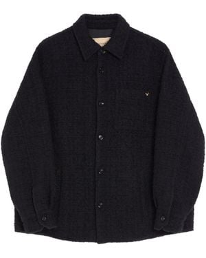 Valentino Textured High-Neck Jacket - Blue
