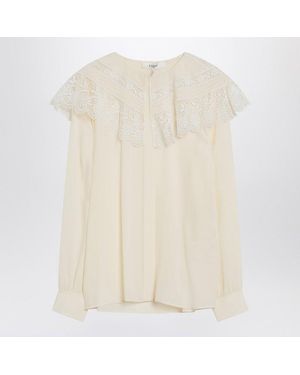 Chloé Ivory Crêpe Shirt - Natural