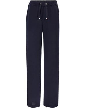 Herno Flowing Wide-Leg Pants With Drawstring - Blue
