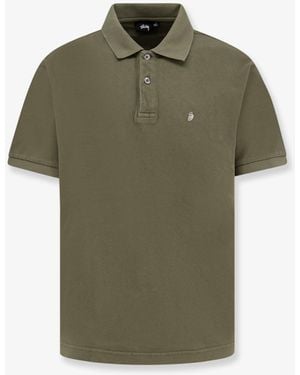Stussy Classic Piqué Cotton Polo Shirt - Green