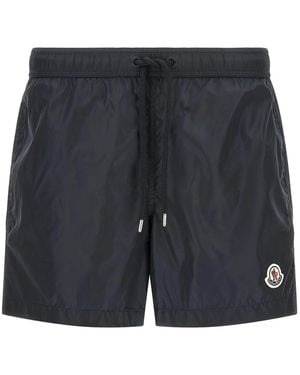 Moncler Logo Patch Swim Shorts - Blue