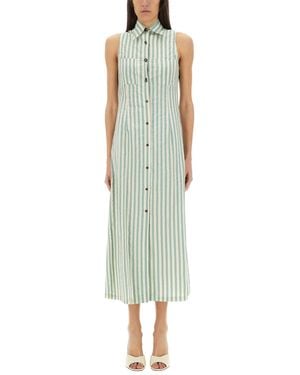 Alysi "Colorful Stripes" Chemisier Dress - Green