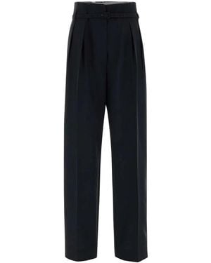 Prada Midnight Wool Blend Palazzo Pant - Black