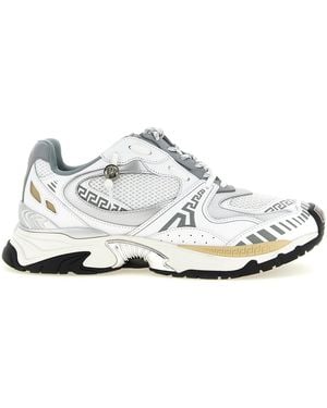 Versace 'Icaro' Mesh And Leather Fabric Trainers - White