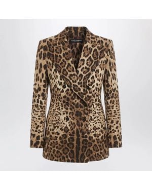 Dolce & Gabbana Dolce & Gabbana Leopardprint Doublebreasted Wool Jacket - Brown