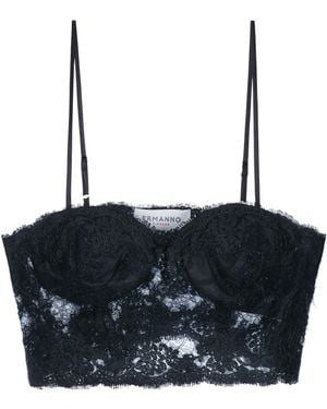 ERMANNO FIRENZE Top Pizzo Lana - Black