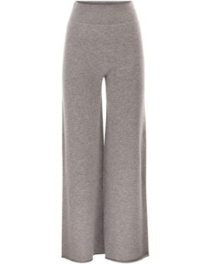 Vanisé Cashmere Wide-Leg Trousers - Grey