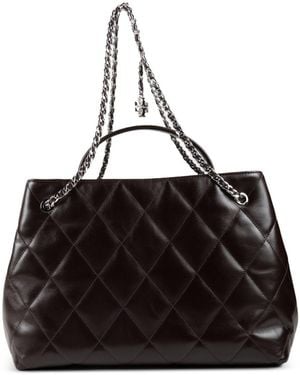 Tory Burch Fleming Leather Tote - Black