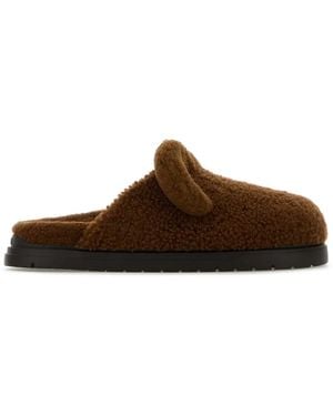 Fendi Ciabatta Fur Con Orecchie - Brown
