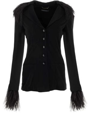 Alberta Ferretti Crepe Blazer - Black
