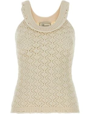 Blumarine Top Traforato - Natural